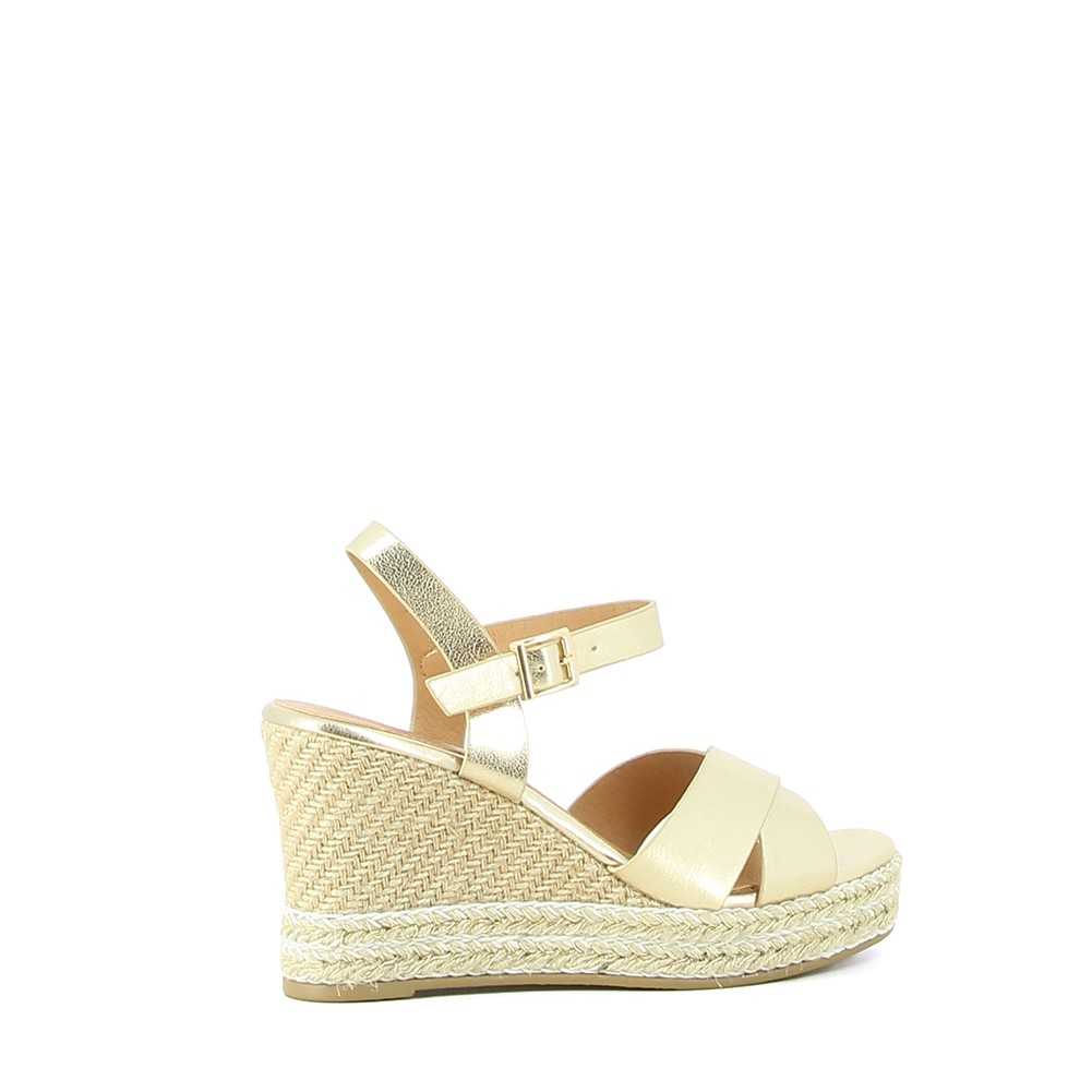 Sandales Compensées Bamboo Widget-03 Pour Femme - Synthétique Noir, Bout Ouvert, Taille US 7