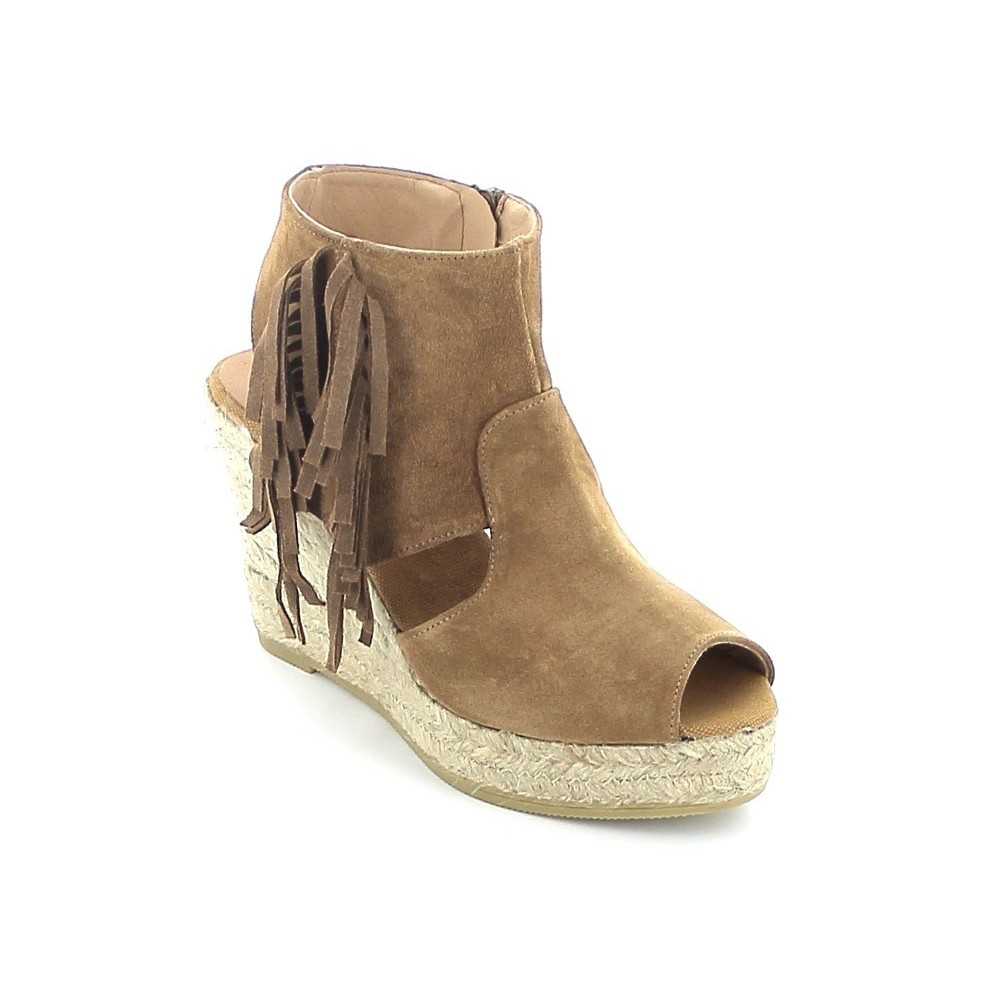 Compensé en cuir frangé Compensé en cuir frangé